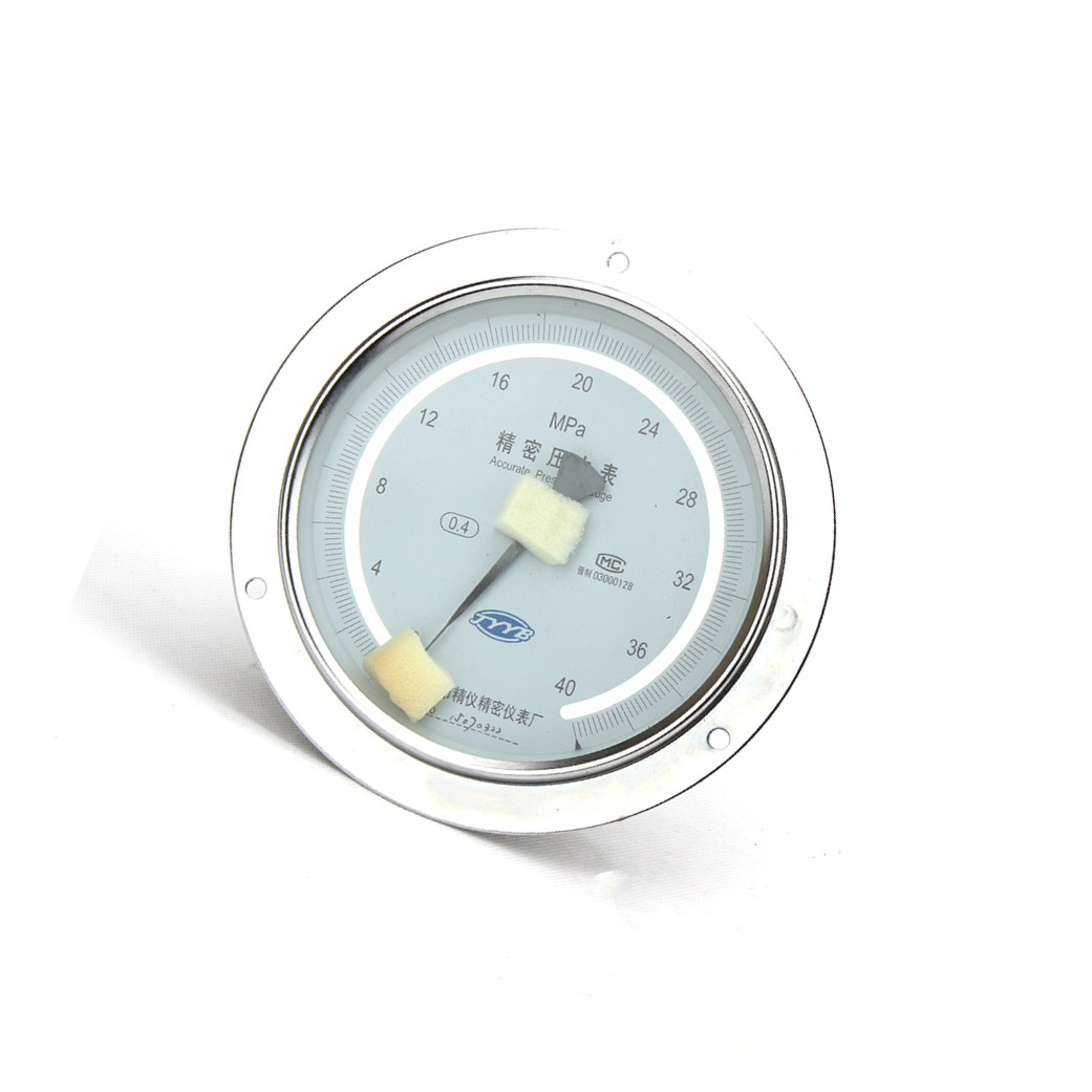 精密壓力表軸向帶邊 精密壓力表山西陽泉精密壓力表YB150ZT 0.4級
